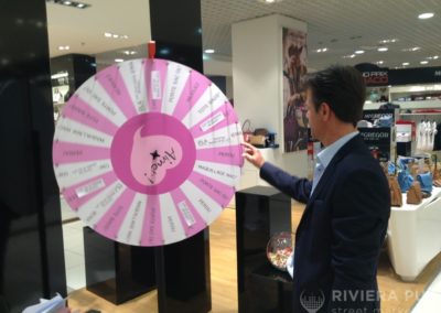 Animations commerciales et jeux interactifs pour les Galeries Lafayette - Riviera Pub - Street Marketing Nice, Cannes, Monaco