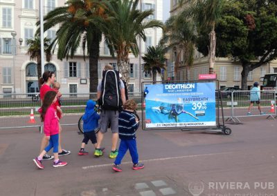 2 Vélos Publicitaires pour Decathlon - Riviera Pub - Street Marketing Nice, Cannes, Monaco