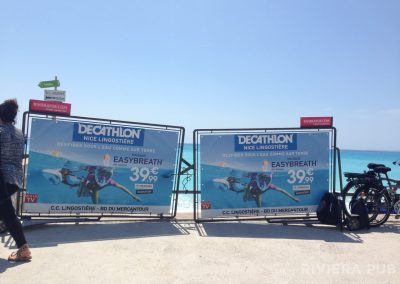 2 Vélos Publicitaires pour Decathlon - Riviera Pub - Street Marketing Nice, Cannes, Monaco