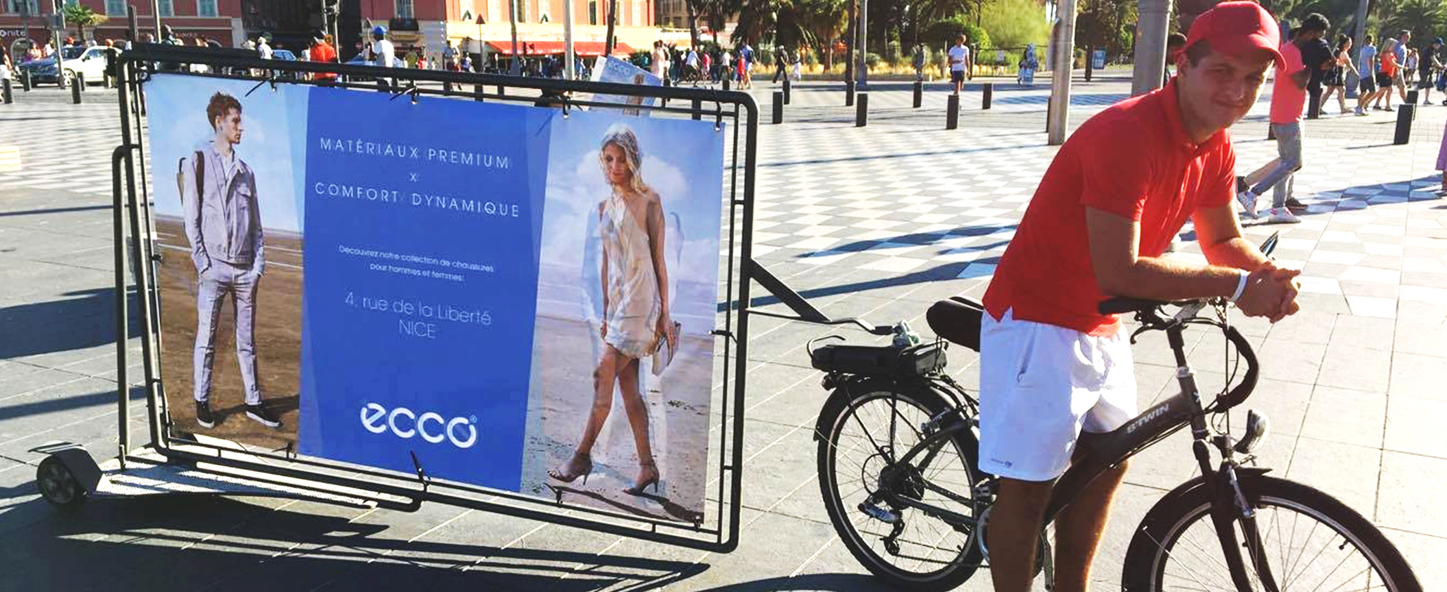 vélo publicitaire - Riviera Pub - Street Marketing Nice, Cannes, Monaco