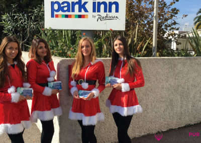 Distribution publicitaire pour Park Inn by Radisson - Riviera Pub - Street Marketing Nice, Cannes, Monaco