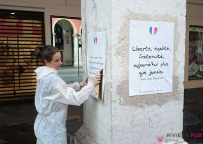 Guerilla Marketing pour Avaaz lors des attentats de Nice - Riviera Pub - Street Marketing Nice, Cannes, Monaco