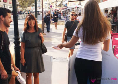 Segway et distribution de flyers pour Ô Sorbet d'Amour - Riviera Pub - Street Marketing Nice, Cannes, Monaco