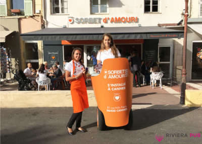 Segway et distribution de flyers pour Ô Sorbet d'Amour - Riviera Pub - Street Marketing Nice, Cannes, Monaco