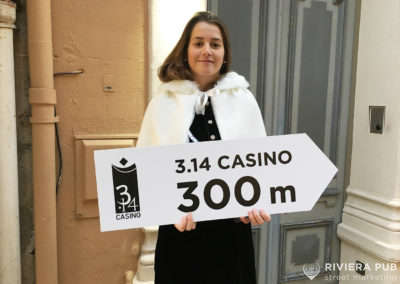 Défilé statique pour 3.14 Casino, groupe Partouche - Riviera Pub - Street Marketing Nice, Cannes, Monaco