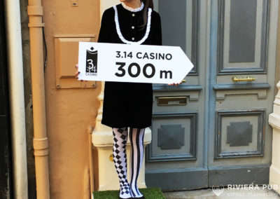 Défilé statique pour 3.14 Casino, groupe Partouche - Riviera Pub - Street Marketing Nice, Cannes, Monaco